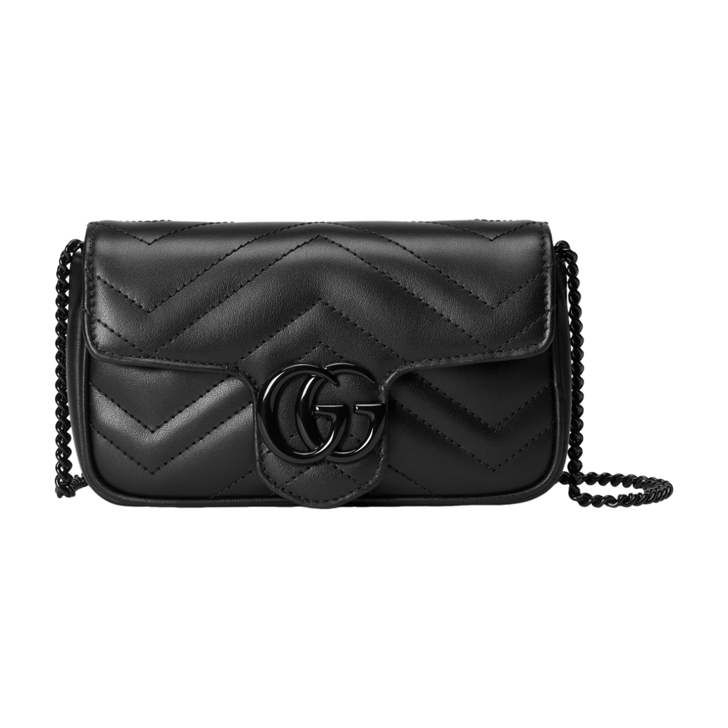 Black GG Marmont Super Mini Bag