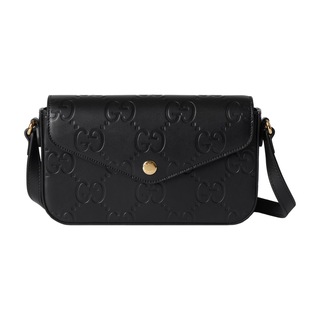 Black GG Super Mini Shoulder Bag