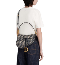 Load image into Gallery viewer, Blue Oblique Saddle Bag
