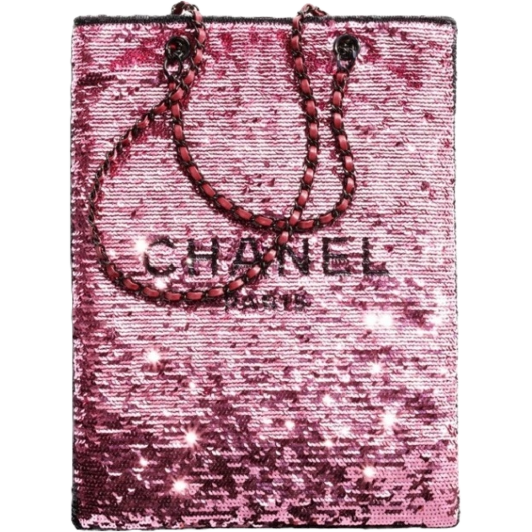 Pink Sequin Shopping Bag