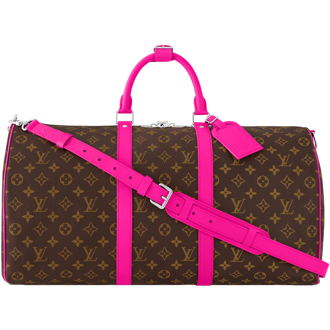 Fuchsia Monogram KeepAll 50 Bandoulière