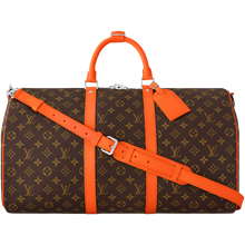 Load image into Gallery viewer, Orange Monogram KeepAll 50 Bandoulière
