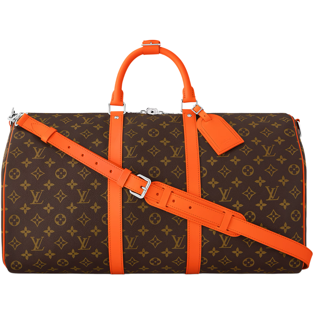 Orange Monogram KeepAll 50 Bandoulière