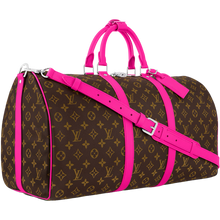 Load image into Gallery viewer, Fuchsia Monogram KeepAll 50 Bandoulière
