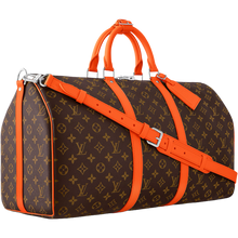 Load image into Gallery viewer, Orange Monogram KeepAll 50 Bandoulière
