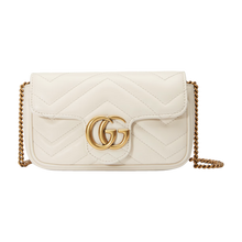 Load image into Gallery viewer, White GG Marmont Super Mini Bag
